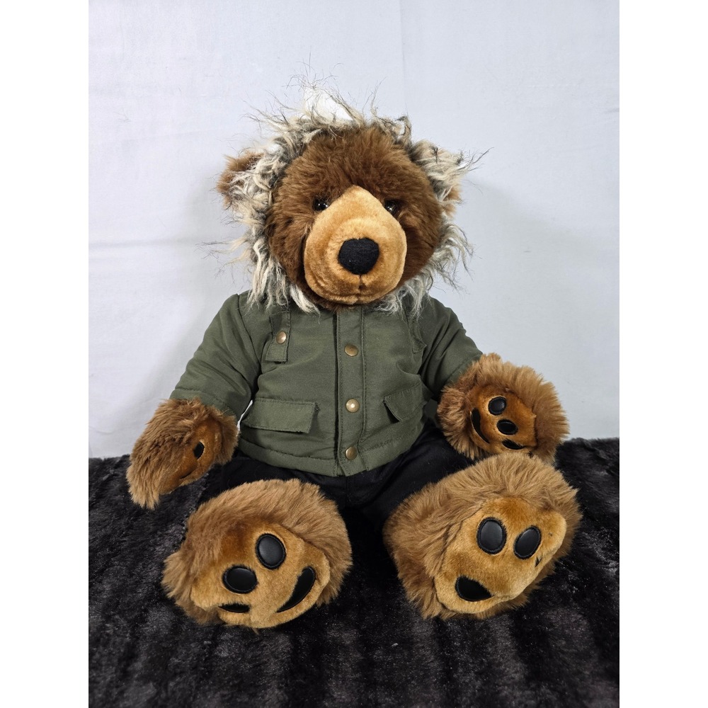 Build-A-Bear Workshop Maple Plush Teddy Bear in Green Parka Jacket and Pants